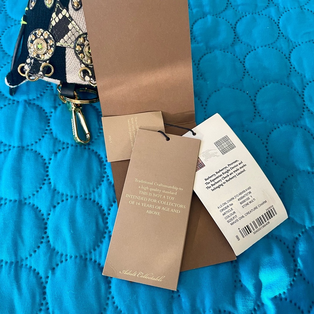 BNWT. Burberry Mavis Owl Creature Bag Charm. AUTHENTIC! - Picture 8 of 8